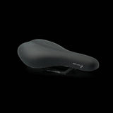 Selle Royal Explora Junior bike saddle with waterproof cover, comfortable design, and clip system for children's bicycles.