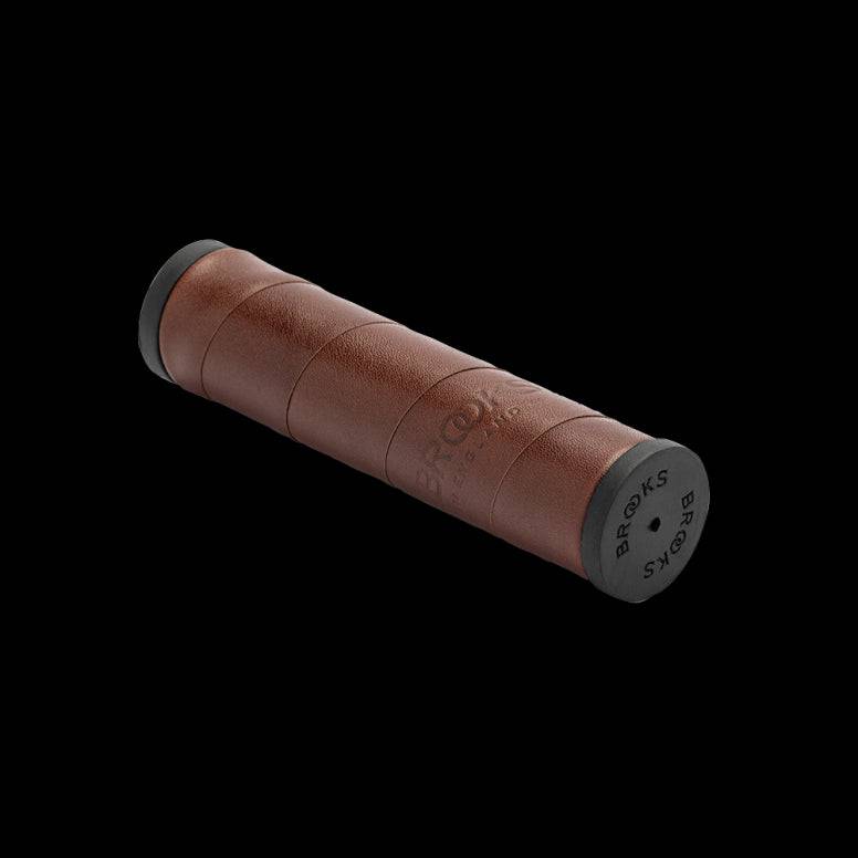 Brooks Willow leather bike handlebar grips, 130mm clampless urban grips, designed for comfortable cycling.