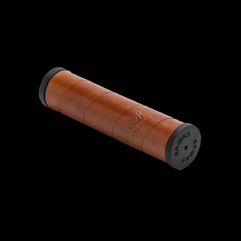 Brooks Willow leather bike handlebar grips, 130mm clampless urban grips, designed for comfortable cycling.