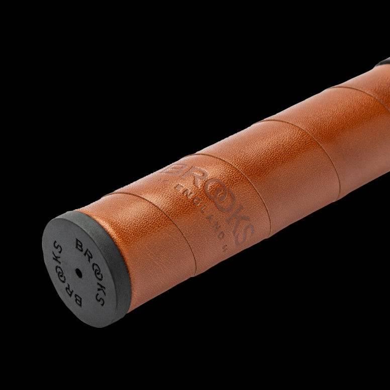 Brooks Willow Leather Bike Grips, 130mm clampless urban handlebar grips, made of leather, designed for bicycle components.