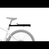 Topeak MTX Beam Rack for 29-inch MTB and gravel bikes with QuickTrack system, mounted on bike frame for carrying cargo.