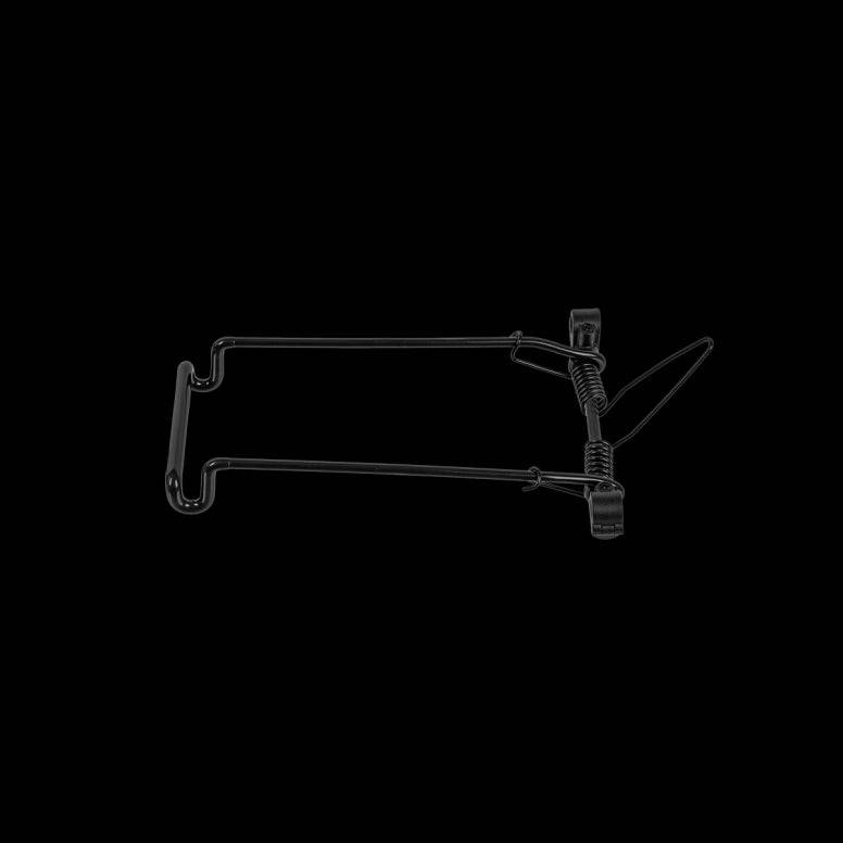 Black Topeak Spring Clip accessory for Tetrarack M2, M2L, and M2 HD bike racks, shown attached to the rack.