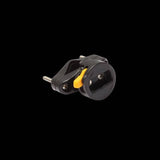 OnGuard black cable lock bracket 8201-02 for secure lock storage and mounting, close-up of accessory with mounting features.
