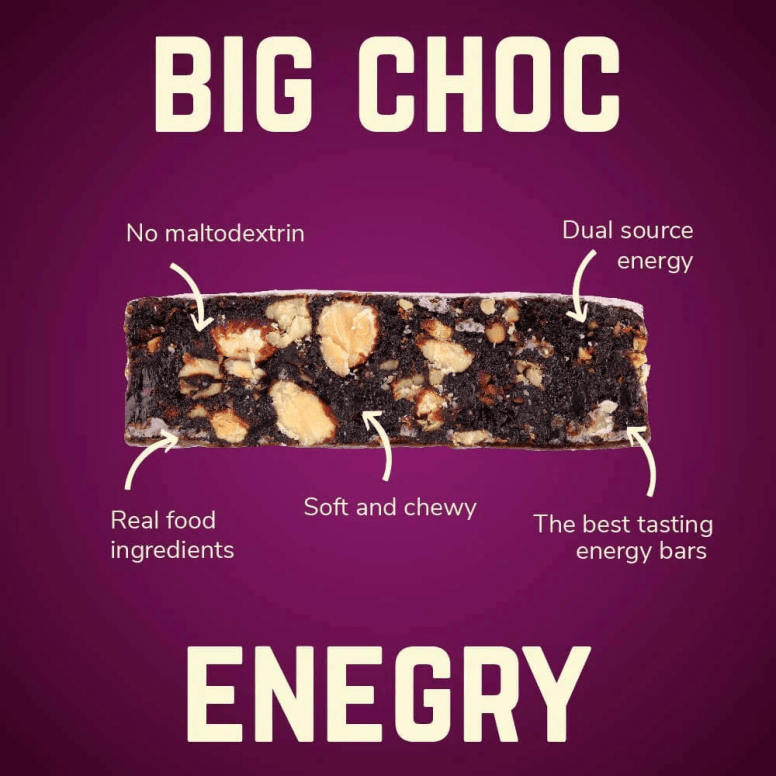 Veloforte gluten-free vegan energy bar with plant-based protein and carbs, showing the bar's packaging and ingredients.