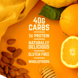 Veloforte gluten-free vegan energy bars with plant-based protein and carbs, displayed on a white background.