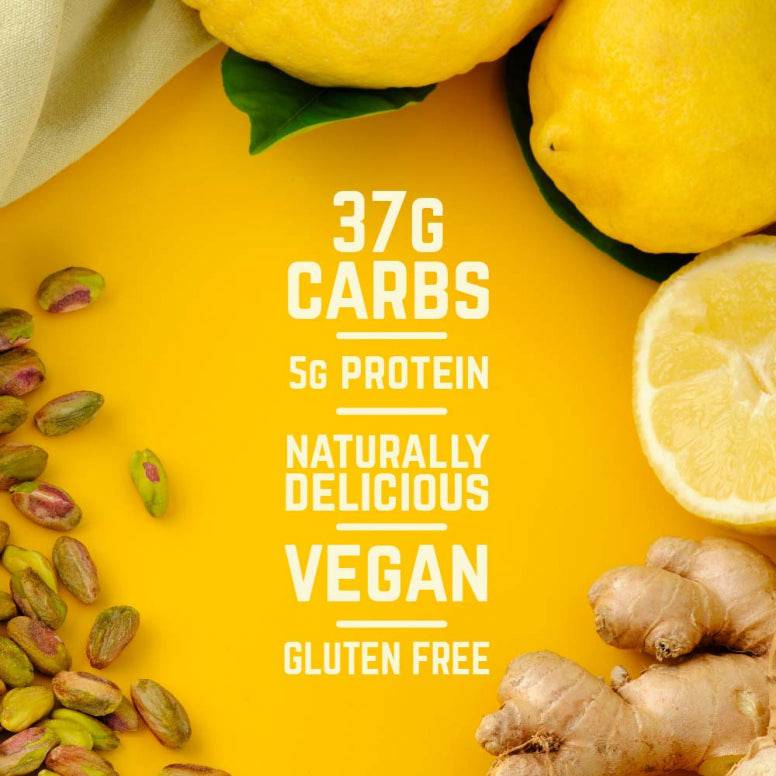 Veloforte gluten-free vegan energy bar with plant-based protein and carbs, shown in close-up view.
