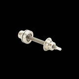 Enduro Bearings BRT-060 short rod and nut suspension pivot in silver stainless steel, used for bike suspension workshop applications