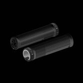 Fizik Comfort Feel MTB grip with vibration dampening and lock-on design, showing textured rubber surface and secure clamp area.