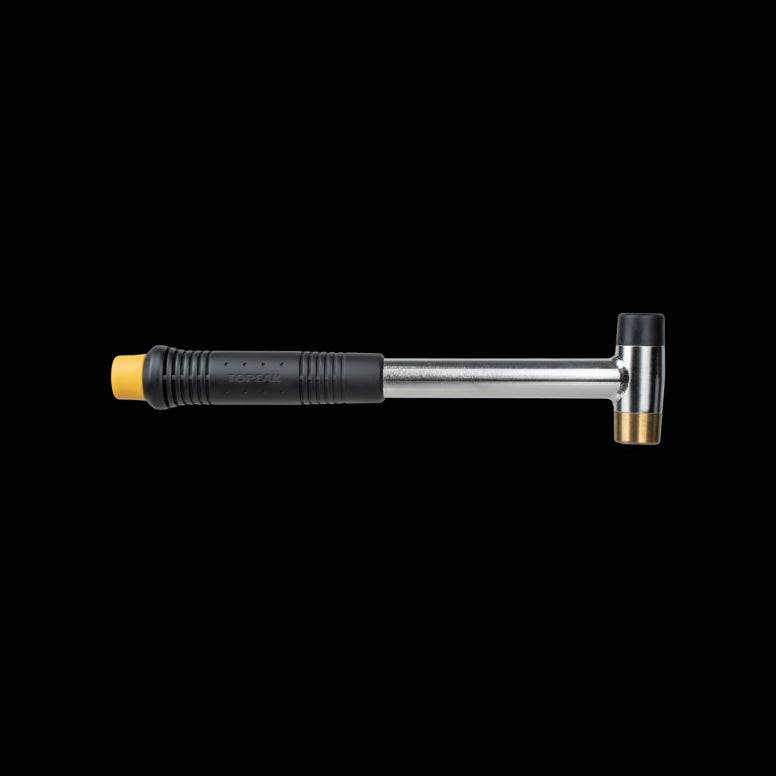 Topeak Multi-Mallet Team Issue silver workshop tool with interchangeable heads, suitable for bike repairs and general tasks.