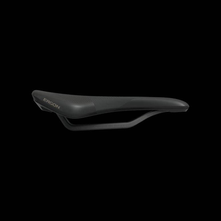 Ergon SR Allroad Pro Carbon men's saddle, designed for gravel racing and bikepacking, with a sleek ergonomic shape and carbon rails.