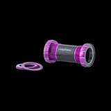 Cane Creek Hellbender 70 bottom bracket for BSA, T47, PF30, BB30, and PF41 bike frames, showing the metal shell and installation details.