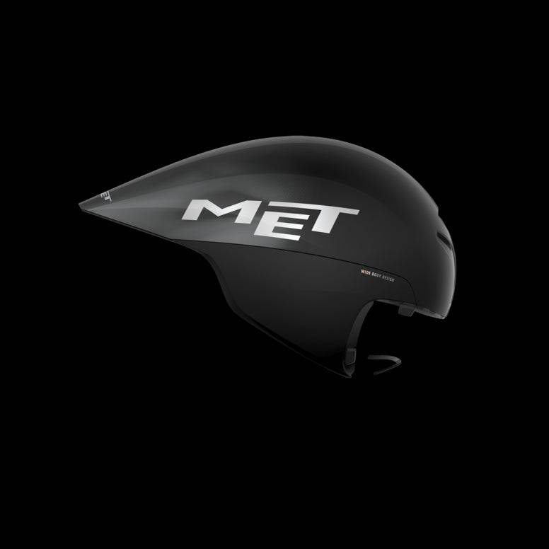 MET Drone II Wide Body Triathlon Aero Helmet, aerodynamic time trial helmet, lightweight cycling helmet with streamlined design.