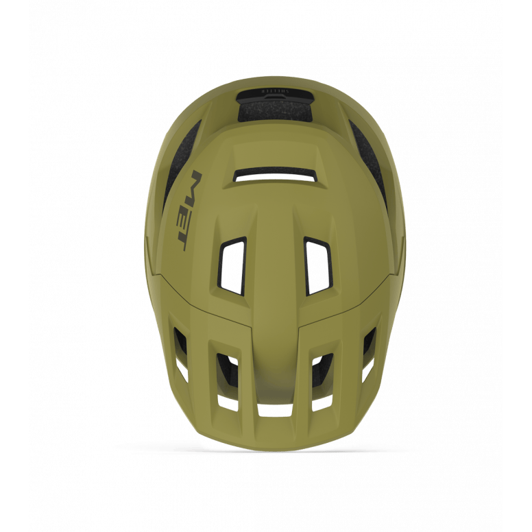 MET Shelter MIPS MTB helmet with ventilation and advanced brain protection, shown from the front view.
