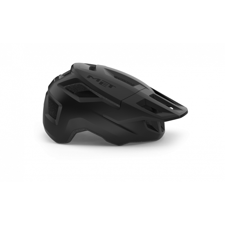 MET Shelter MTB helmet with Safe-T Sport fit system and ventilation, shown with adjustable straps and aerodynamic design.
