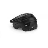 MET Shelter MTB helmet with Safe-T Sport fit system and ventilation, featuring a lightweight design and adjustable straps.