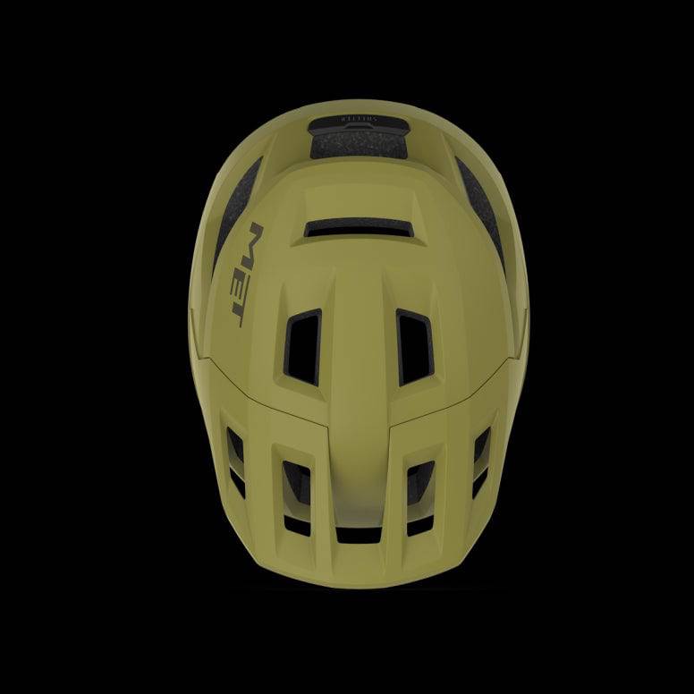 MET Shelter MTB helmet with Safe-T Sport fit system and ventilation, shown with adjustable straps and aerodynamic design.