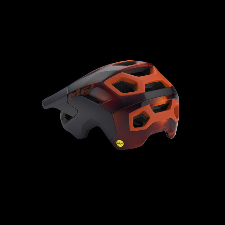 MET Revo Mips MTB helmet with advanced ventilation and safety features, showing the helmet's aerodynamic design and secure straps.