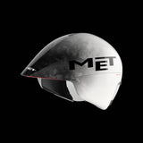 MET Drone II Wide Body Triathlon Aero Helmet, aerodynamic time trial helmet shown with sleek design and ventilation features.