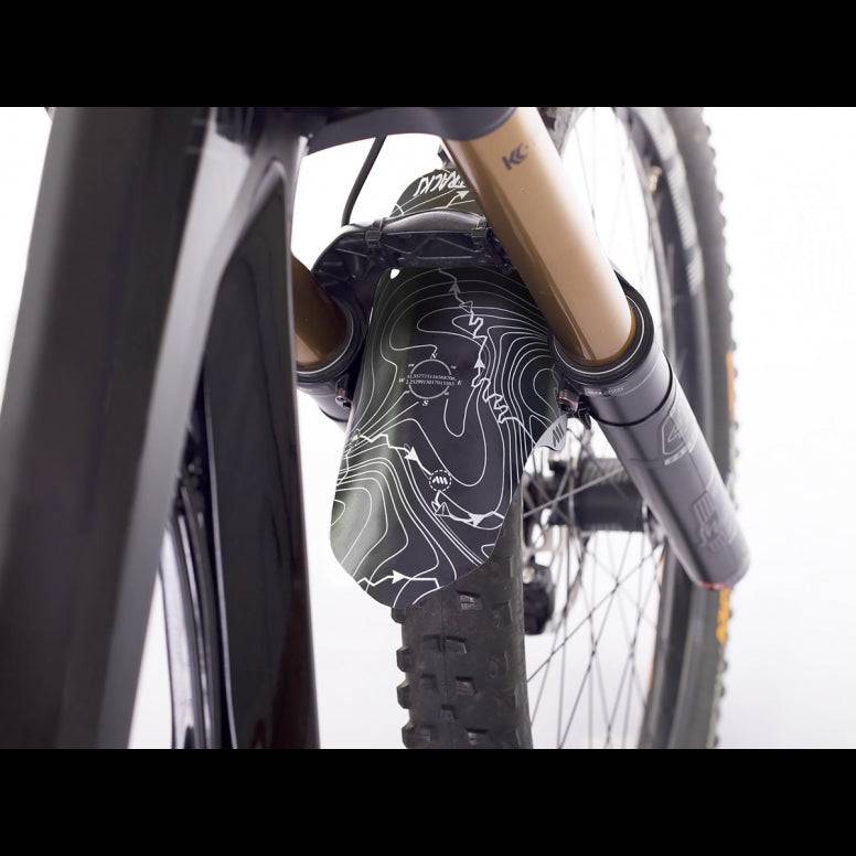 All Mountain Style front fork mudguard for bikes, lightweight and durable accessory to protect against mud and debris.