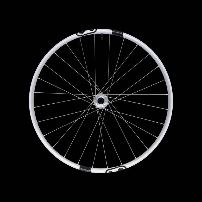 Crankbrothers Synthesis Alloy 2.0 Enduro front wheel with Industry Nine 15x110mm hub, mountain biking component.