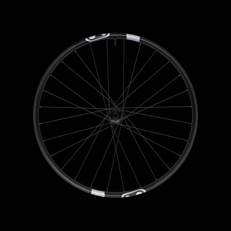 Crankbrothers Synthesis Alloy 2.0 front wheel with Industry Nine 15x110mm hub for e-bike MTB, showing the wheel and hub details.