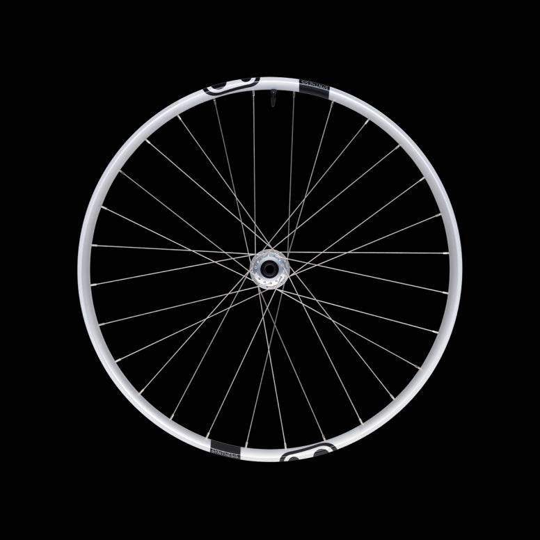 Crankbrothers Synthesis Alloy 2.0 downhill front wheel with Industry Nine 20x110mm hub, showing the wheel and hub details.