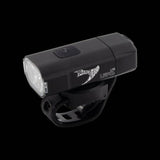 Moon Sport LEPUS Lite black USB-C rechargeable bike front light with 400 lumens, designed for cycling safety and visibility.
