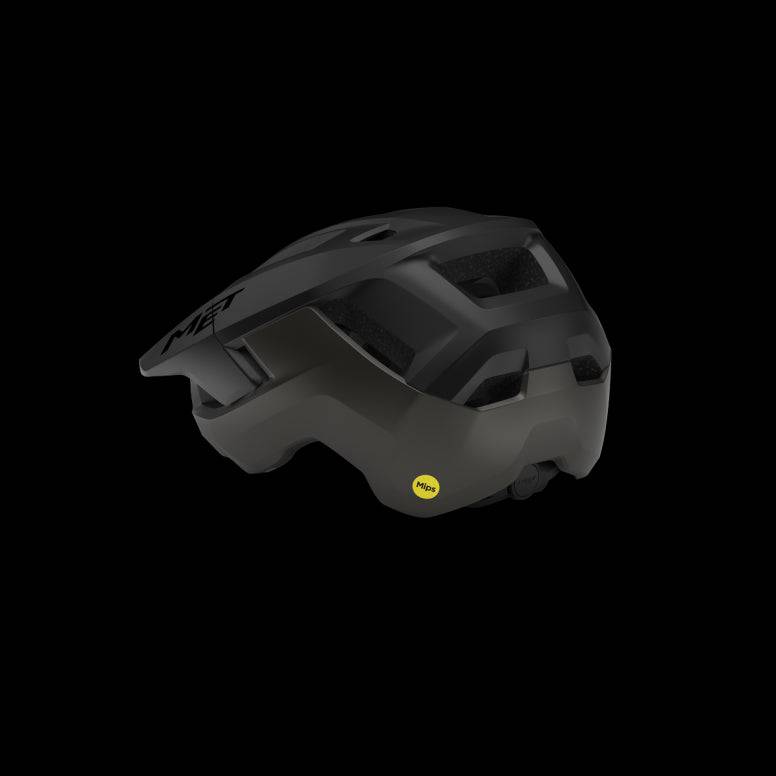 MET Terrae MIPS MTB helmet with Safe-T Heta fit system and NTA 8776 certification, shown from the side with ventilation details.