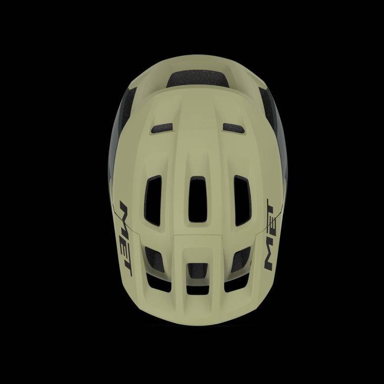 Metallic gray MET Terrae MIPS MTB helmet with Safe-T Heta fit system and NTA 8776 certification, shown from the side.