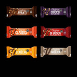 Veloforte gluten-free vegan energy bars with plant-based protein and carbs, shown in a close-up image.