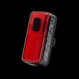 Moon Sport Helix Sense 150lm rear bike light with auto brightness and braking features, mounted on a bicycle.