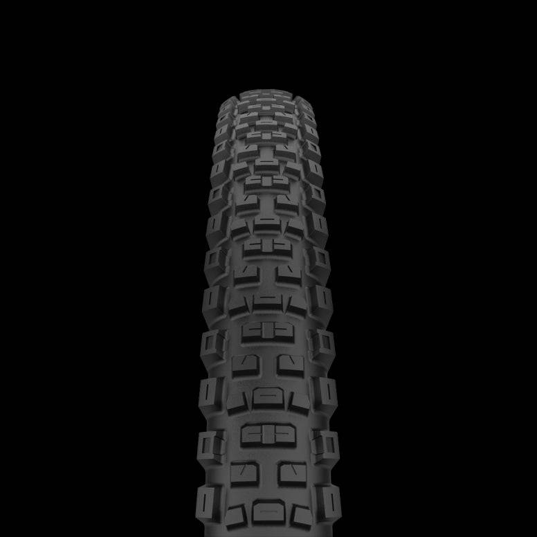 Cast Antagonist DualWALL mountain bike tyre with tubeless ready design, suitable for enduro and downhill riding, shown mounted on wheel.