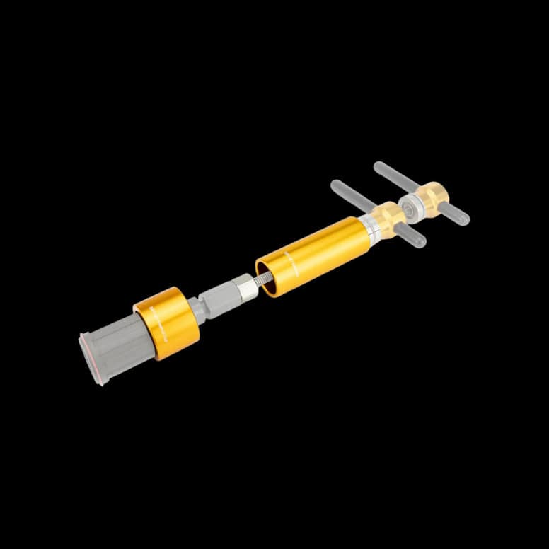 Enduro Bearings BRT-041 blind bearing extraction kit with spacers, used for hub maintenance, featuring gold-colored components.