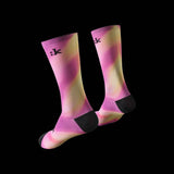 Fizik Fade cycling socks in breathable, moisture-wicking fabric with a fade design, designed for durability and comfort during rides.