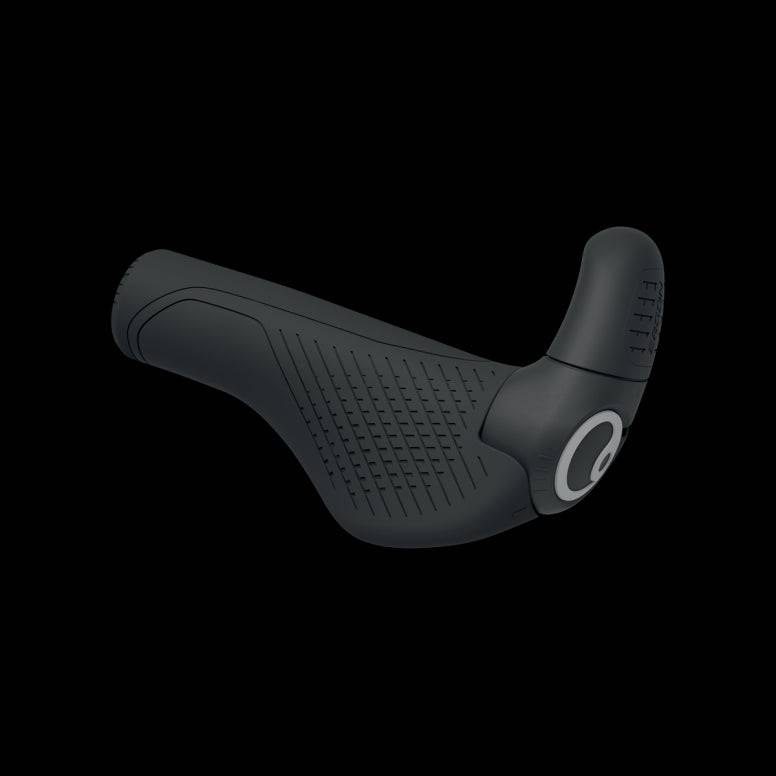 Ergon GS2 Evo ergonomic bike grips with adjustable two-finger bar ends, designed for comfort and enhanced bike handling.