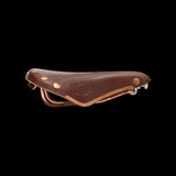 Brooks B17 Special short road bike saddle with copper steel rails and rivets, designed for comfortable cycling.