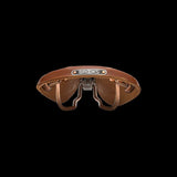 Brooks B17 Special short road bike saddle with copper steel rails and rivets, designed for comfortable cycling.