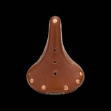 Brooks B17 Special short road bike saddle with copper steel rails and rivets, designed for comfortable cycling.