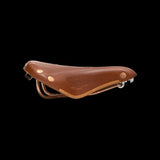 Brooks B17 Special short road bike saddle with copper steel rails and rivets, designed for comfortable cycling.