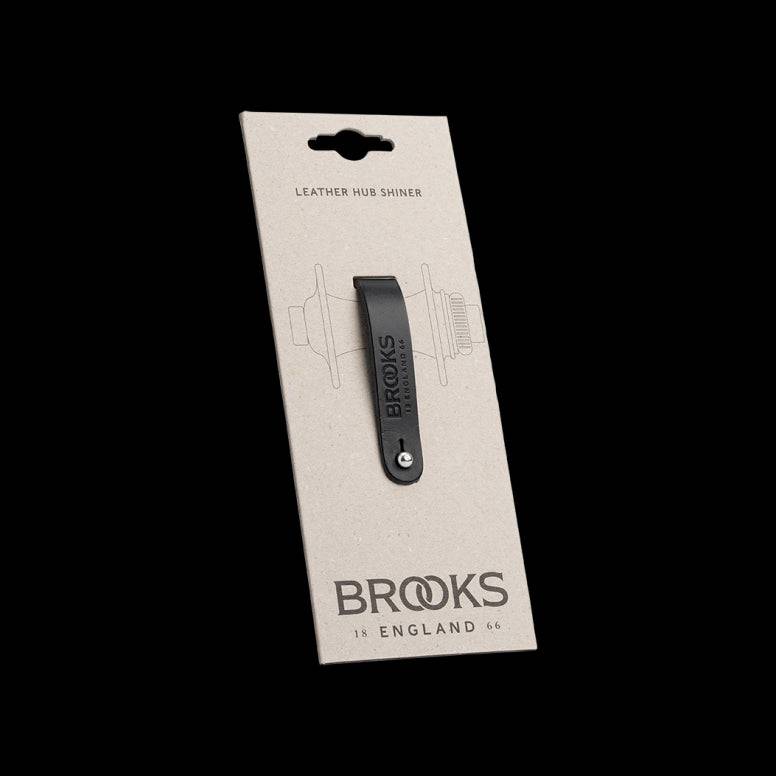 Brooks Hub Shiner leather bike hub cleaner and keychain accessory, compact component with leather details and metal keyring.