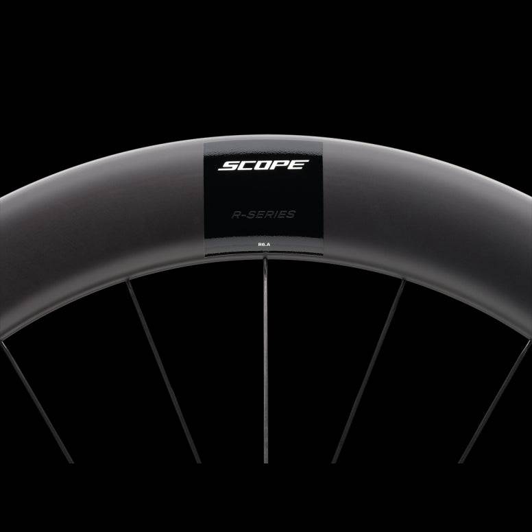 Scope Cycling R6.A V2 65mm Allroad Wheelset with tubeless-ready rims and aerodynamic design for cycling components.