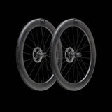 Scope Cycling R6.A V2 65mm allroad wheelset with tubeless-ready, aerodynamic design, featuring sleek black rims and spokes.