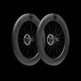 Scope Cycling R8.T V2 85mm TT wheelset with aerodynamic carbon rims for triathlon and time trial cycling.