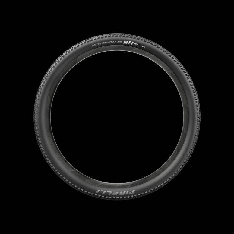 Pirelli Scorpion XC RH Pro tubeless mountain bike tyre 29x2.4 mounted on rim, suitable for wall display or close-up view