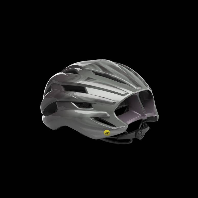 MET Trenta Mips road cycling helmet with advanced aerodynamics and MIPS-C2 protection, shown from a side angle.