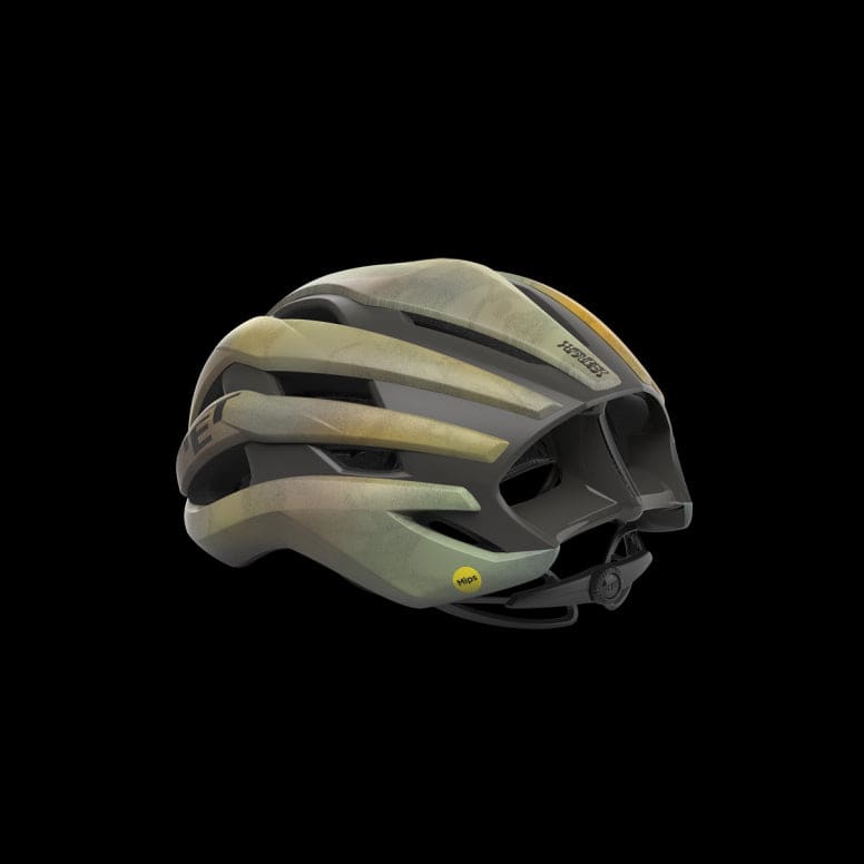 MET Trenta Mips road cycling helmet with advanced aerodynamics and MIPS-C2 protection, shown from the side with adjustable straps.