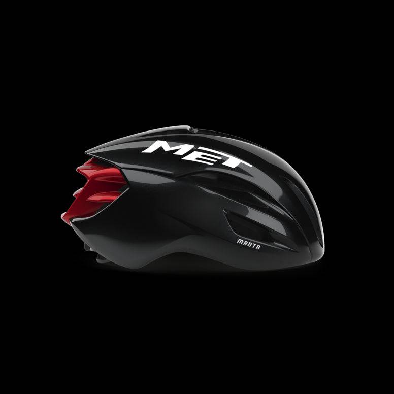 MET Manta Mips helmet with aerodynamic design and Advanced MIPS-C2® protection, shown from the side with vents and sleek finish.