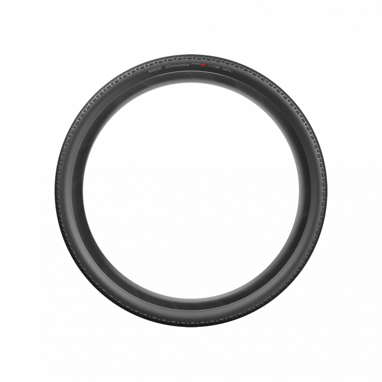 Pirelli Cinturato Gravel H tubeless-ready gravel bike tyre with textured tread and sidewall branding, designed for high performance cycling.