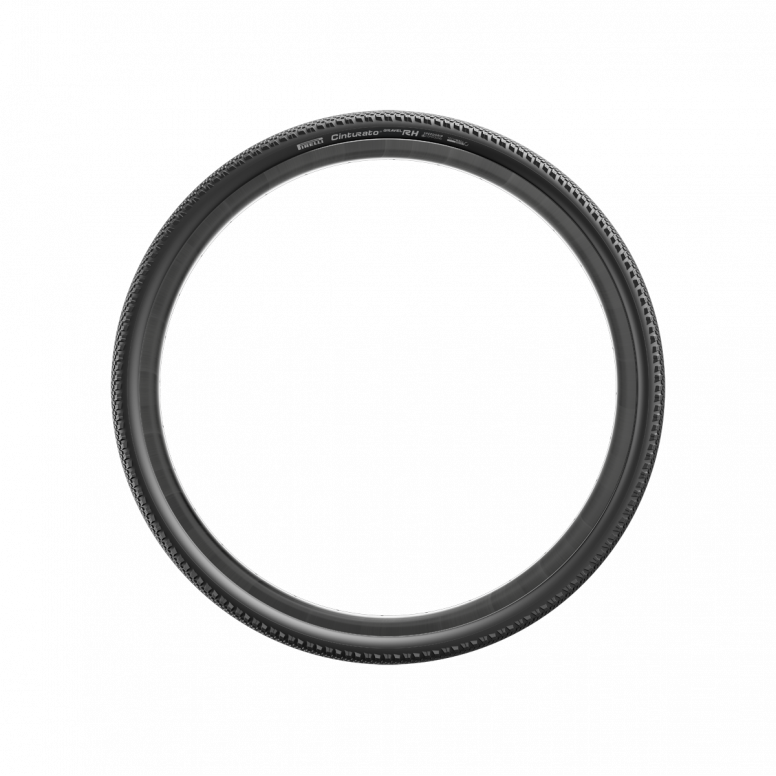 Pirelli Cinturato Gravel RH tubeless-ready performance tire for gravel racing, showcasing textured tread and sidewall details.