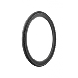 Pirelli Cinturato Gravel RM tubeless ready gravel bike tyre, black rubber with tread pattern, designed for off-road cycling.